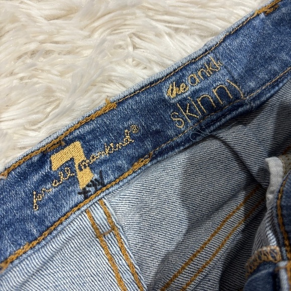 7 For All Mankind Racing Stripe Mid-Rise Ankle Skinny Jeans Size 29 - Picture 8 of 14